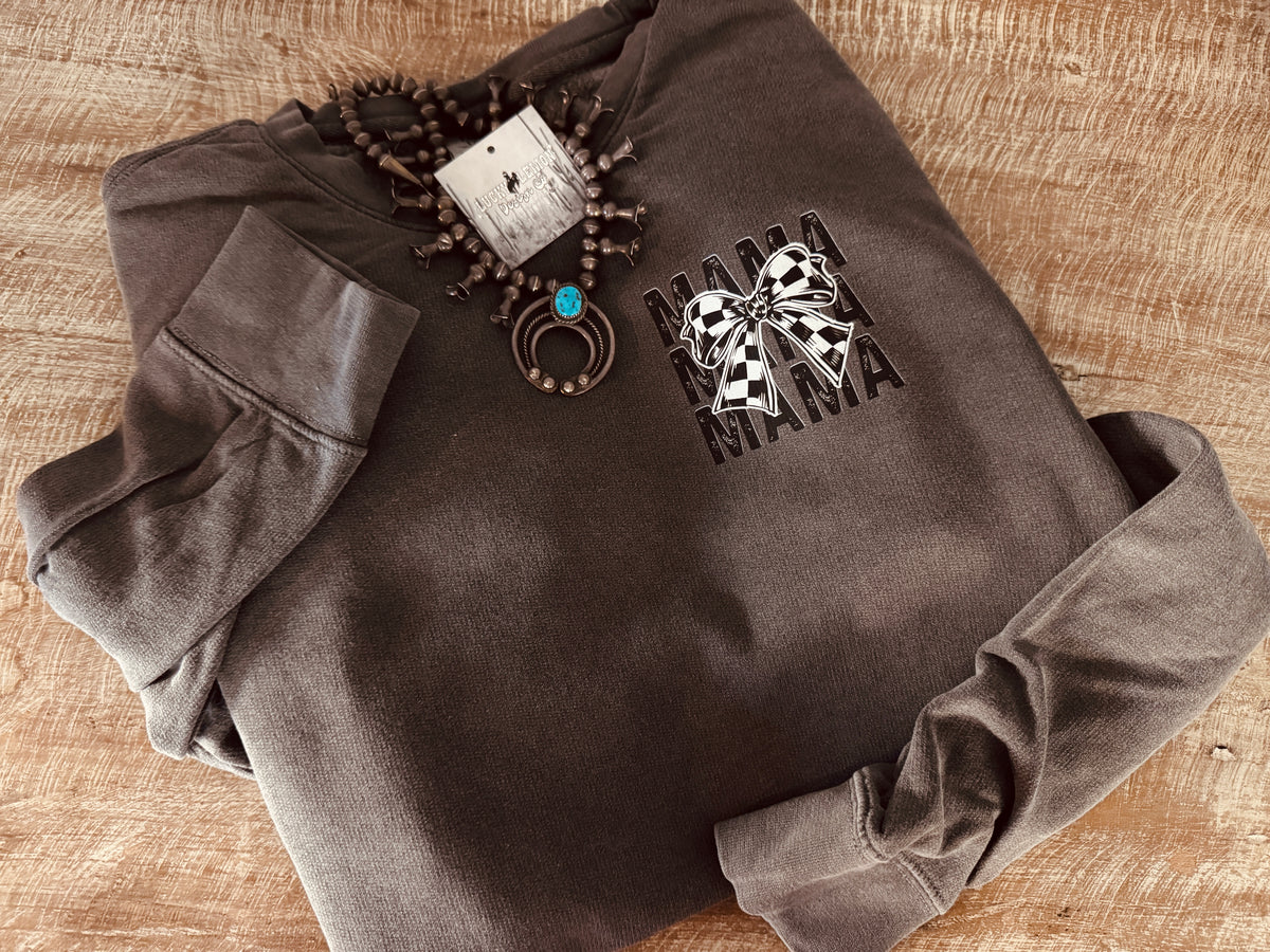 Mama bow crew vintage sweatshirt
