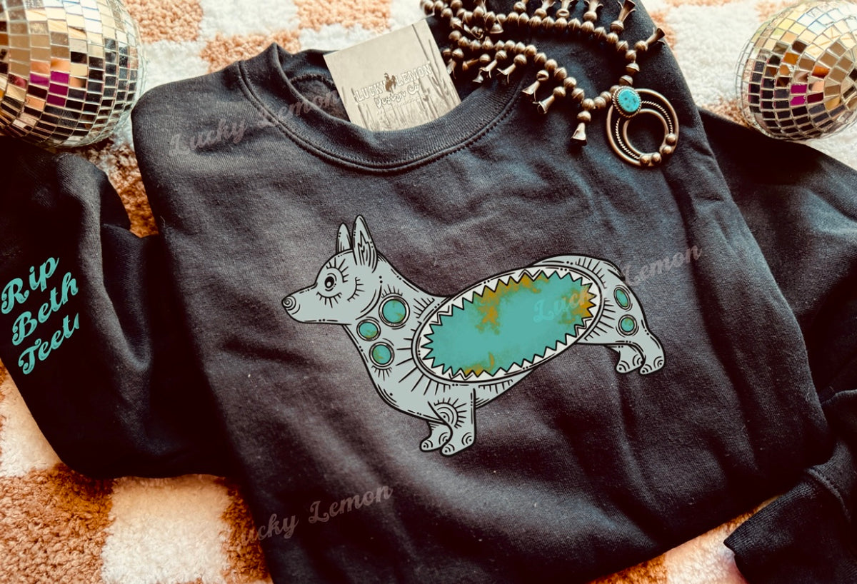 Turquoise dog Tshirt